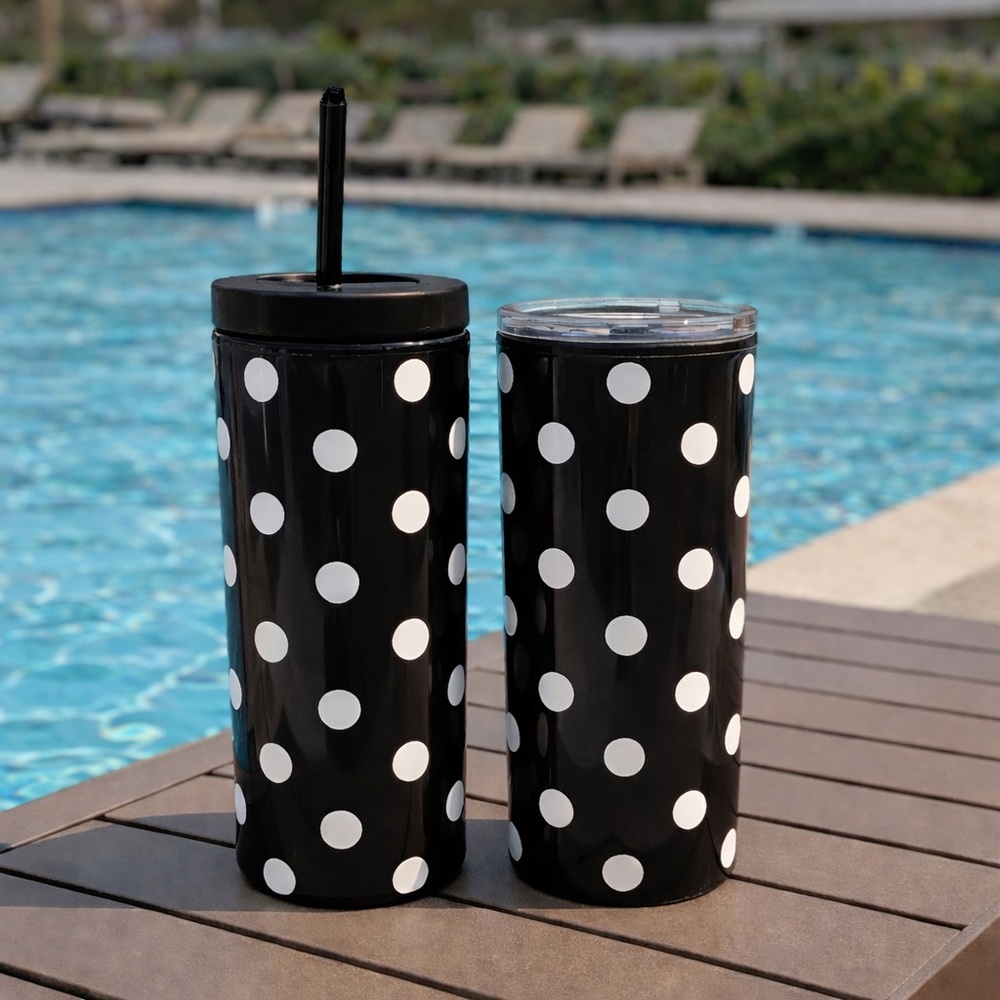 Kate Spade New York Picture Dot Tumbler with Straw and Thermal Mug Gift Box Set
